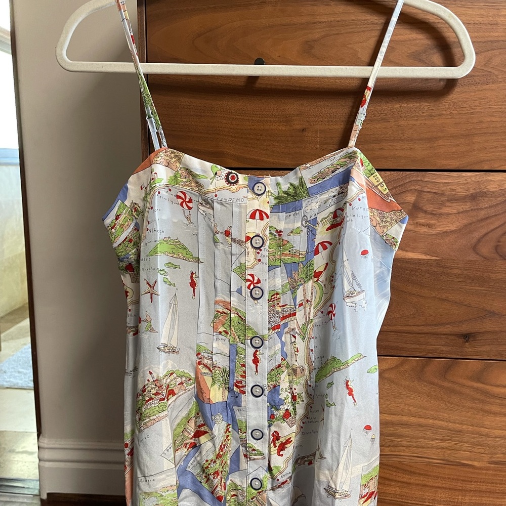 🌊⚓️🚢Maeve Light Blue Printed Silk Camisole